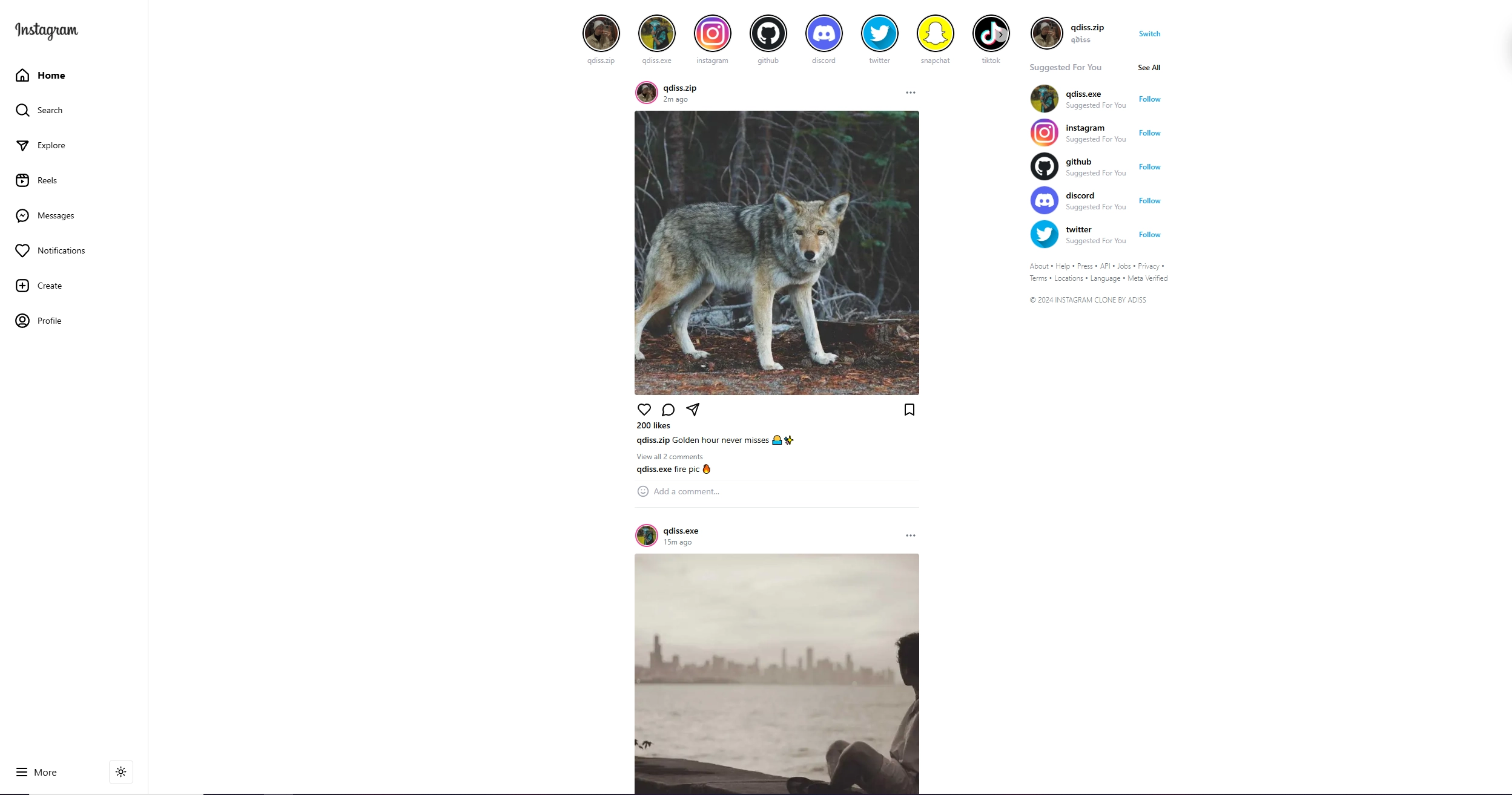 Instagram Clone screenshot